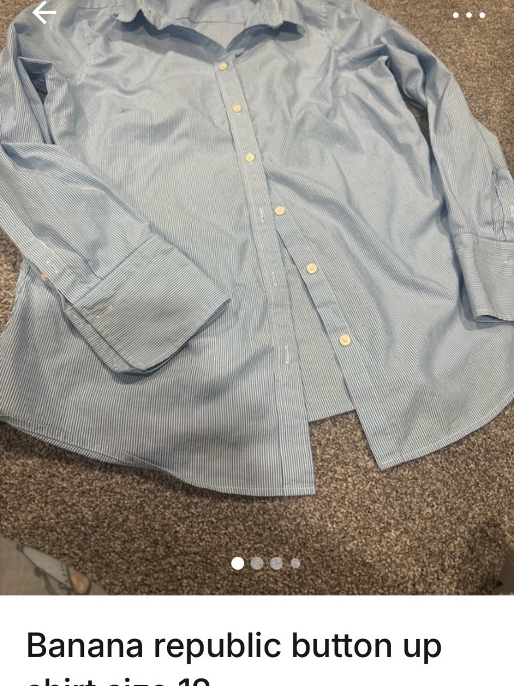 Banana Republic Light Blue and White Pinstripe Dress Shirt